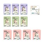 [SALLY'S LAW] Sanitary Pads Signiture Slim Fit Medium 4packs+Large 3packs+Overnight 3packs+Panty liner 1pack - 100% PLA Cover, Stylish line with adhesion, Eucalyptus Scent - Made in Korea